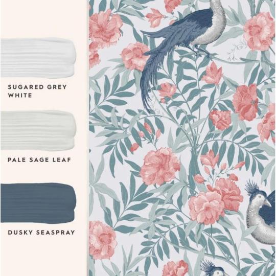 madaras viragmintas tapeta rozsaszin sotetkek kek turkiz modern egzotikus elegans otthon lakas etterem kavezo cukraszda nappali dekor lakberendezes.jpg